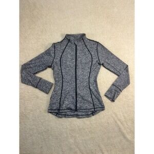 KADYLUXE Women's Heathered Gray Zip Up Yoga Athletic Jacket Size S